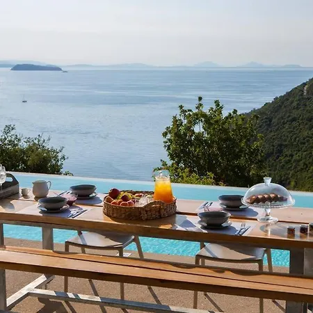 Villa Posidonia Of Blue Caves Complex With Perfect View & Salt Water Pool Syvota