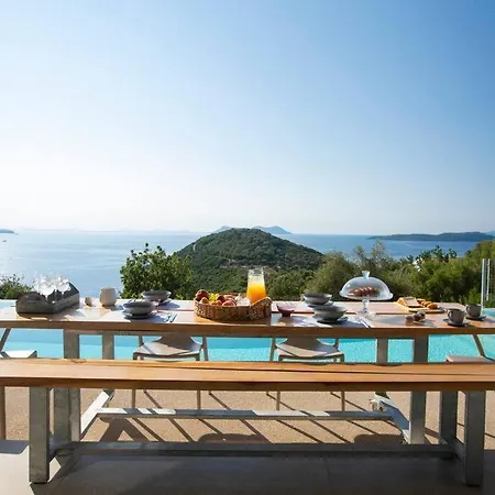Villa Posidonia Of Blue Caves Complex With Perfect View & Salt Water Pool
