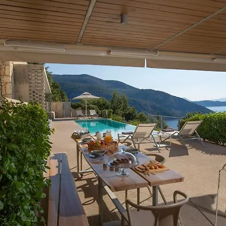 Villa Posidonia Of Blue Caves Complex With Perfect View & Salt Water Pool