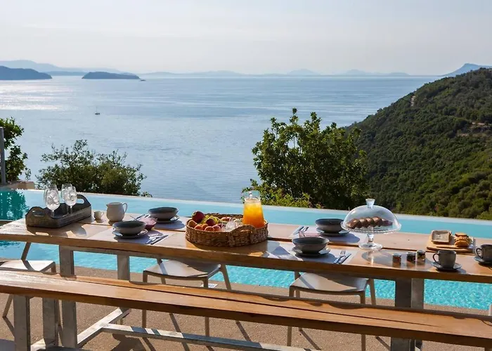 Villa Posidonia Of Blue Caves Complex With Perfect View & Salt Water Pool Sivota