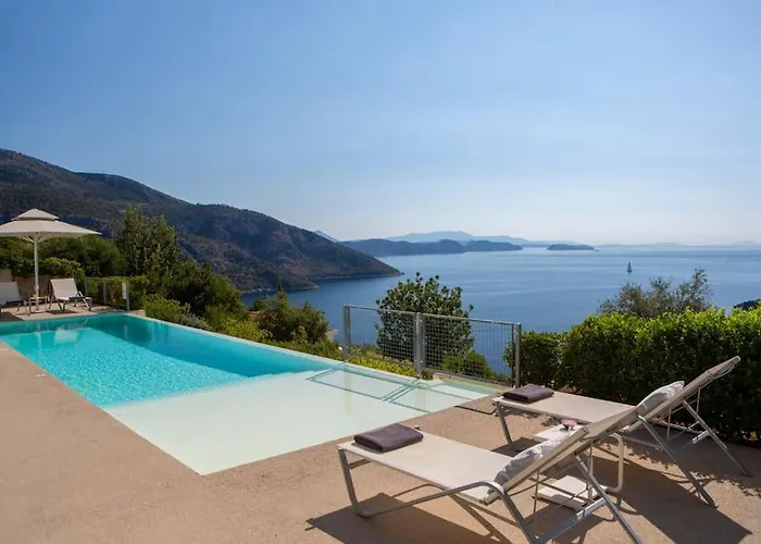 Villa Posidonia Of Blue Caves Complex With Perfect View & Salt Water Pool