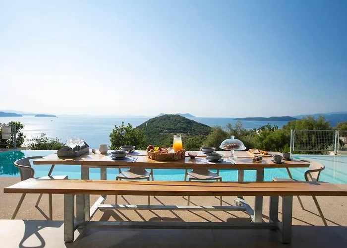 Villa Posidonia Of Blue Caves Complex With Perfect View & Salt Water Pool