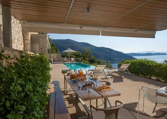 Villa Posidonia Of Blue Caves Complex With Perfect View & Salt Water Pool